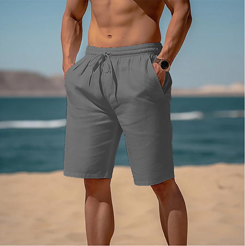 Men's Beach Shorts with Drawstring – Breathable Summer Shorts