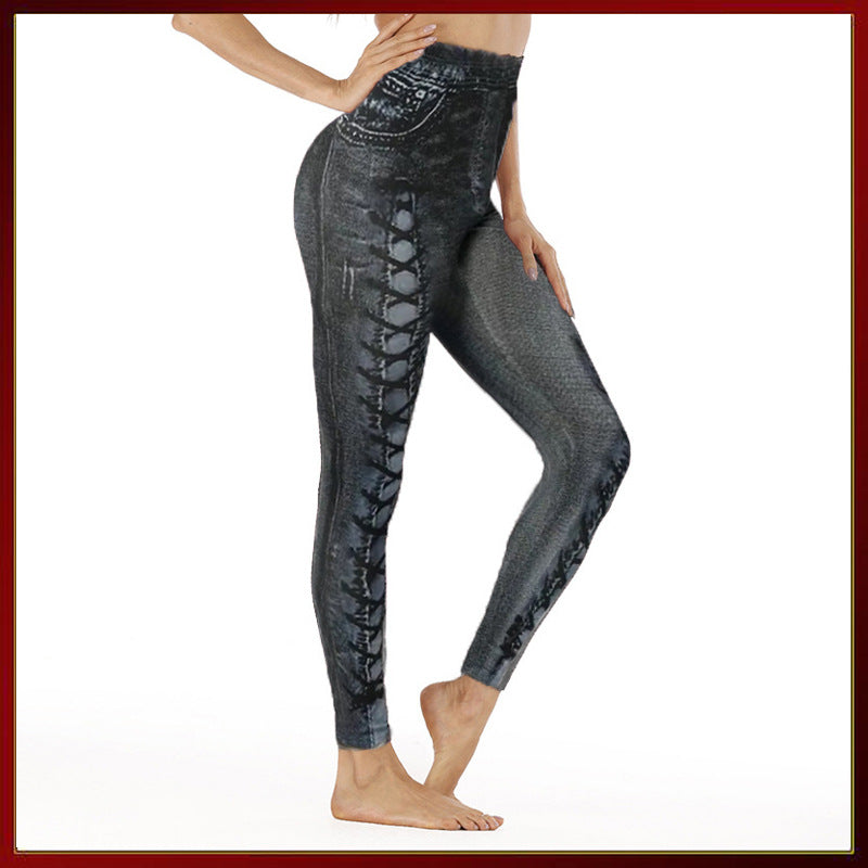 Women's Plus Size Jeggings Denim Look – Comfort Leggings Casual