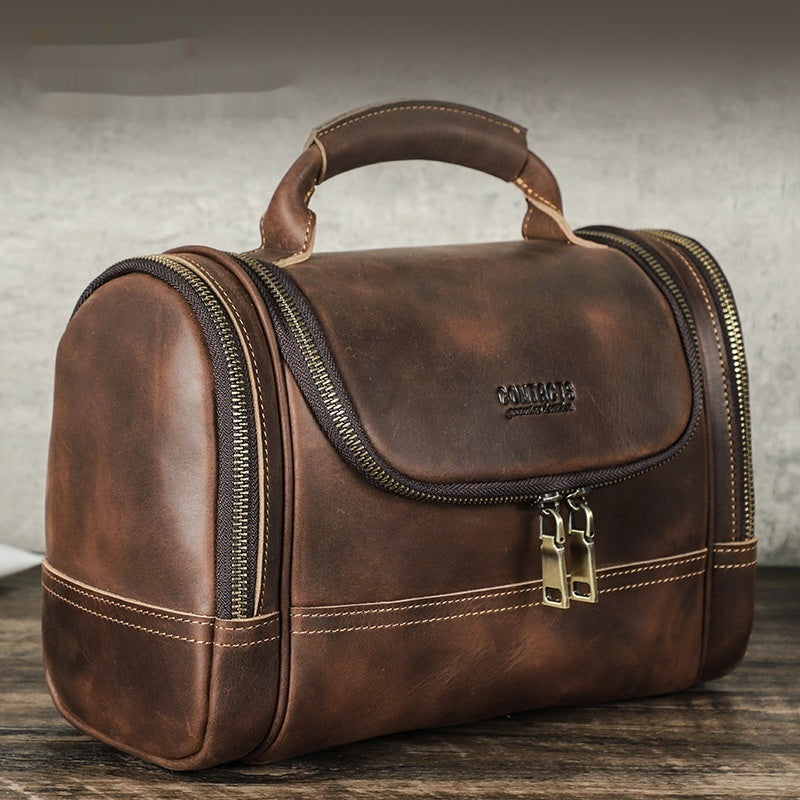 Vintage Men's Training Bag Made of Cowhide – Premium Travel Sports Bag