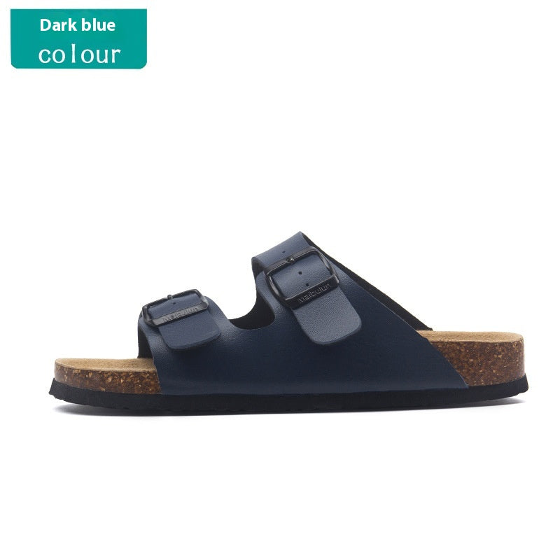 Men's Cork Sandals | Buckle Slippers Comfortable Non-slip