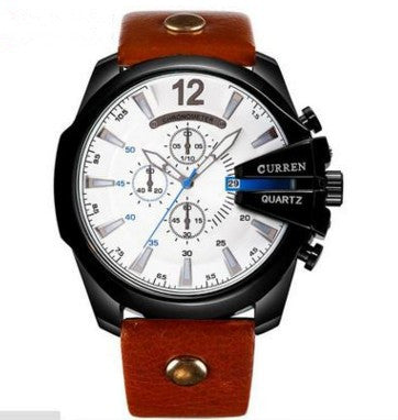 Men's watch large dial | three-eye design elegant