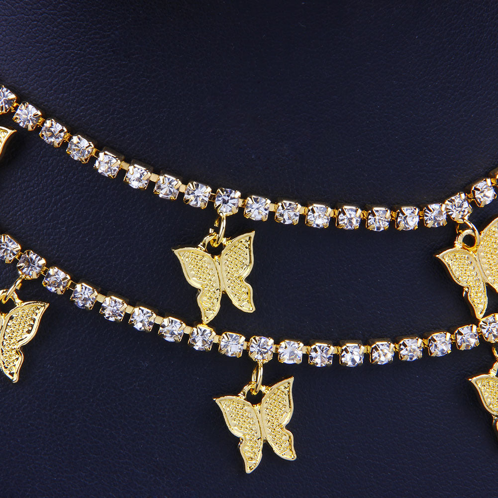 Layered Butterfly Necklace – Hip-Hop Style Women's Jewelry with a Statement Look
