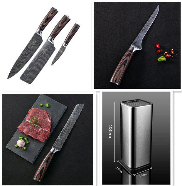 Kitchen Knife Set Stainless Steel | Chef Knife Cleaver Professional