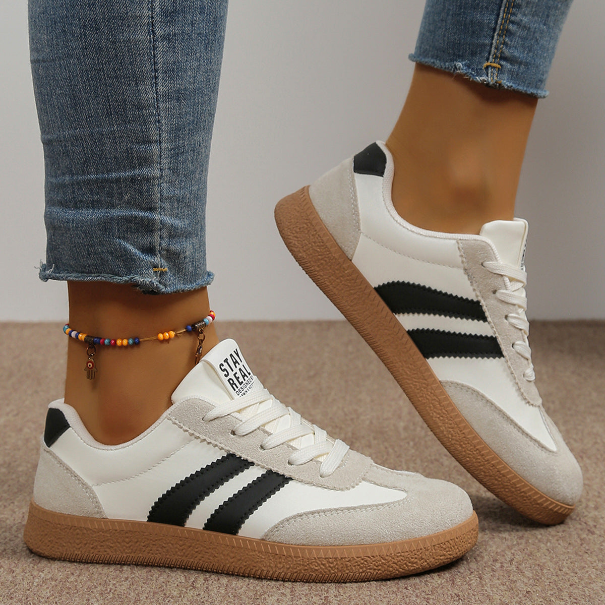 Modische Damen Weiße Sneaker | Elegante Freizeit Schuhe