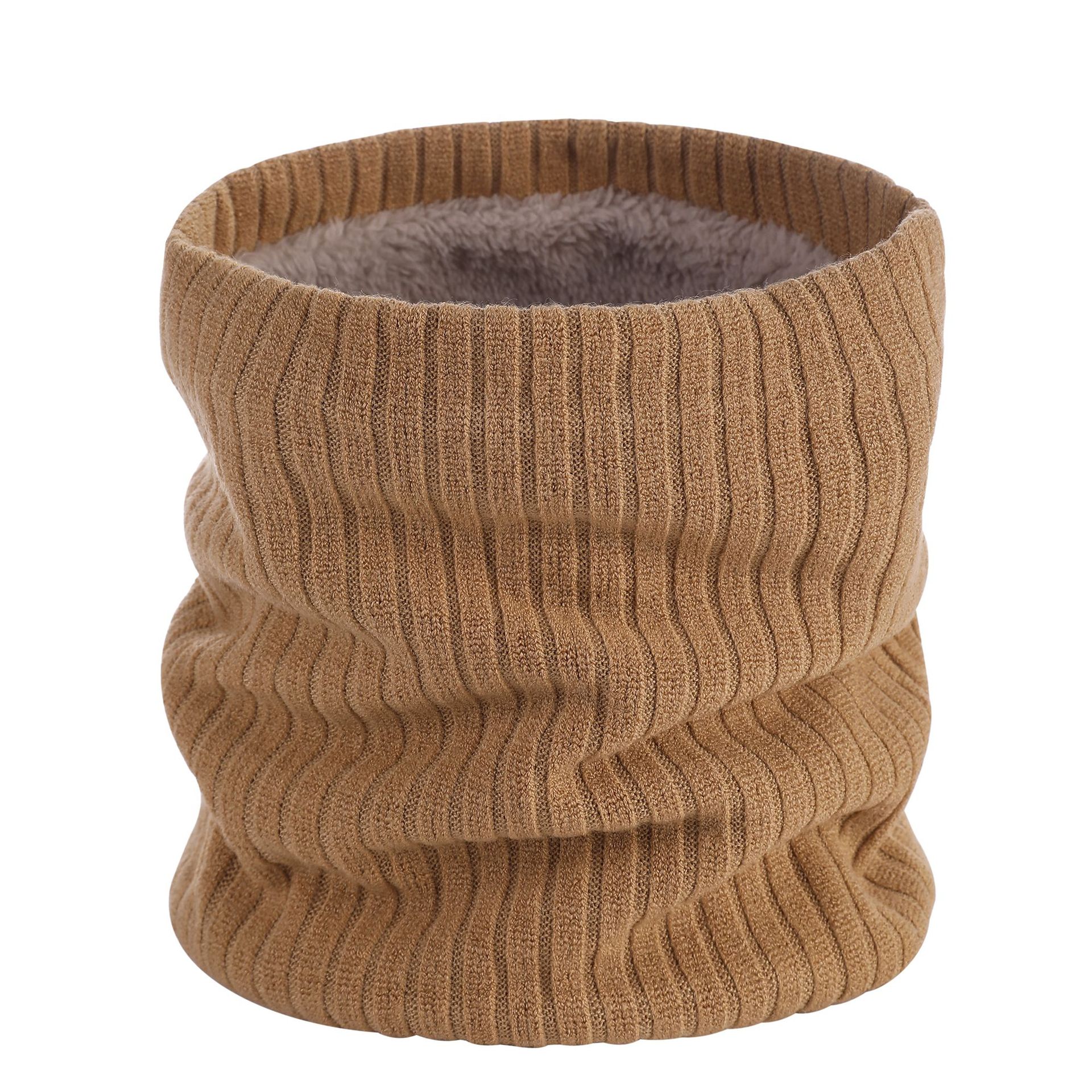 Warm Plush Scarf Winter Unisex Soft Knitted Scarf Solid Color