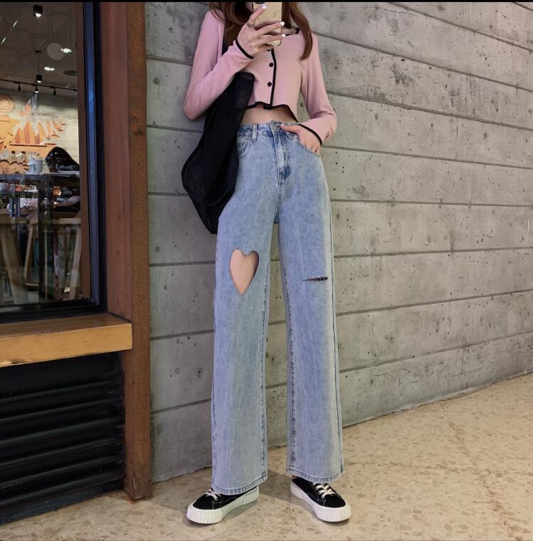 Women's Distressed Jeans | Trendy Love Ripped Denim Pants