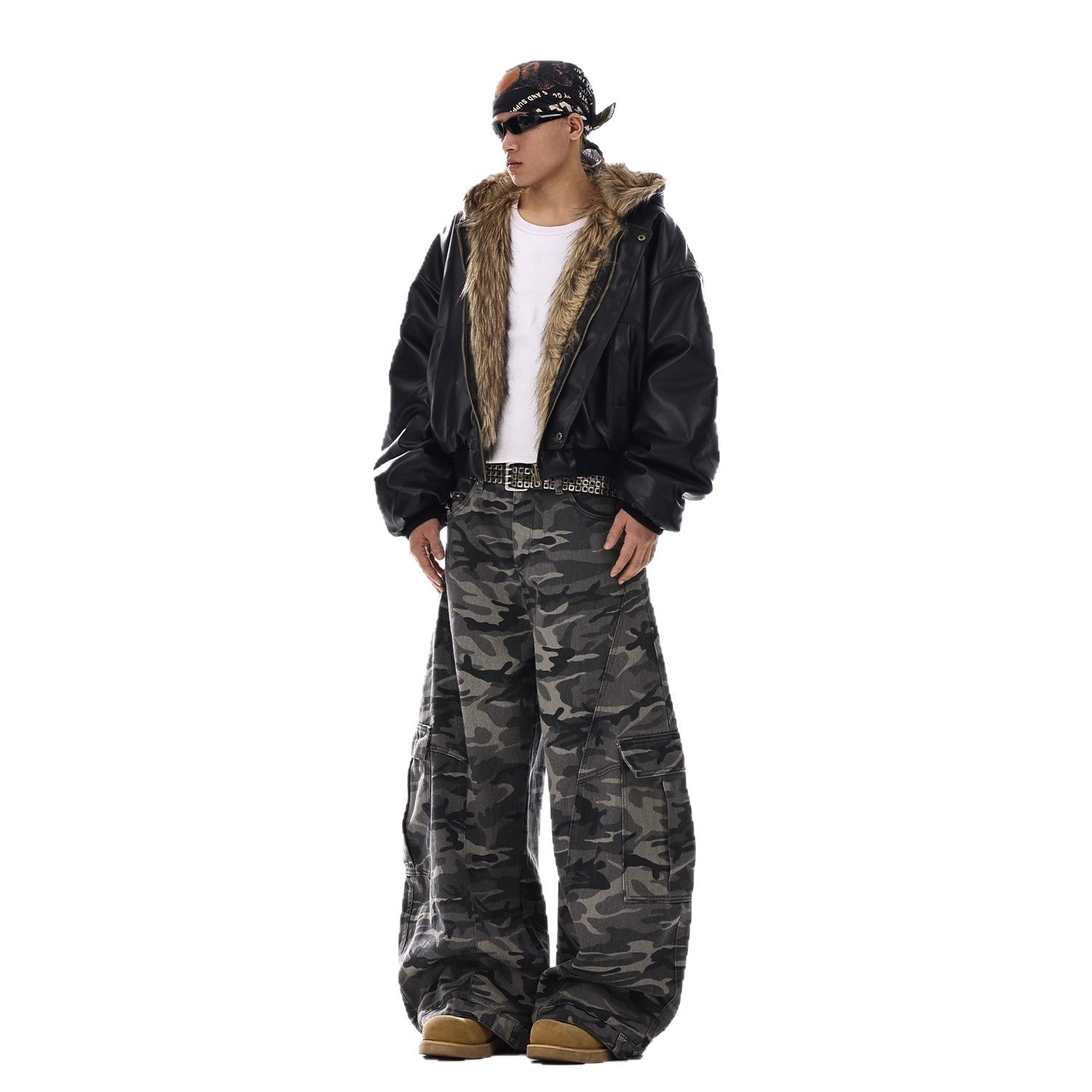 Men's Vintage Camouflage Jeans – American Style Denim Trousers