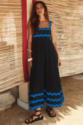 Floral A-Line Maxi Beach Dress – Lightweight Summer Dress with Spaghetti Straps