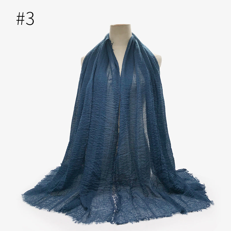 Damen Baumwoll Pashmina Schal | Weicher Fransen Hijab Stola
