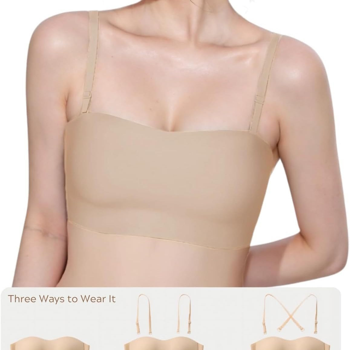 Trägerloser Bandeau BH Damen | Nahtloser Komfort BH