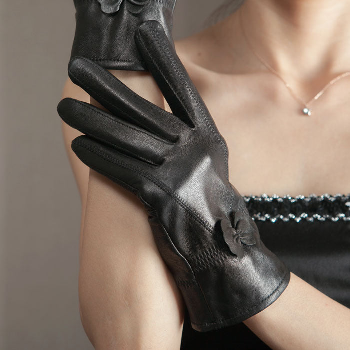 Damen Fingerlose Handschuhe mit Schmetterling – Korean Style
