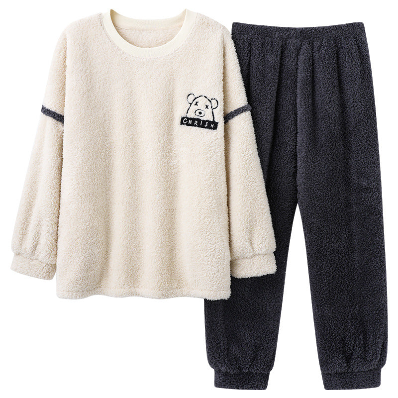 Herren Winter Pyjama Set Coral Fleece | Warm & weich Nachtwäsche | Thermo Homewear