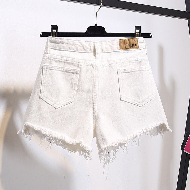 Plus Size High Waist Jeansshorts | Lockere Wide Leg Hotpants