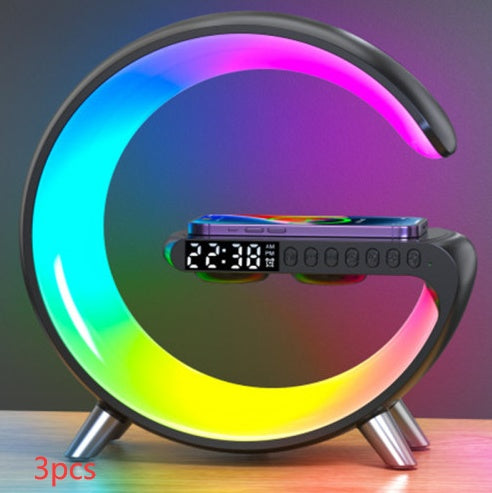 G-Shaped LED Lamp with Bluetooth Speaker & Wireless Charger | Smart Night Light App Control