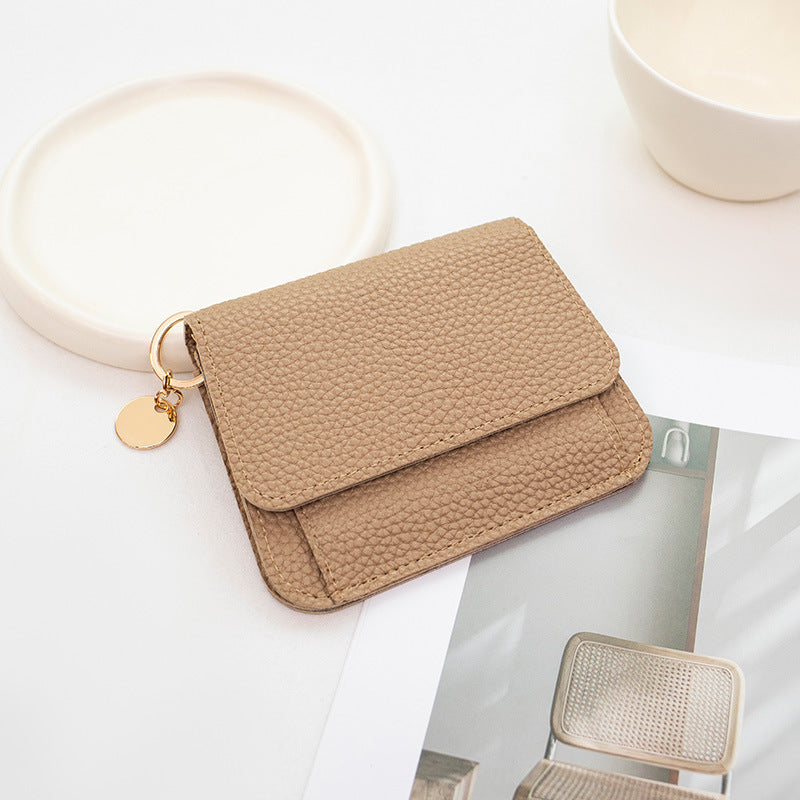 Women's wallet, short, many card slots, magnetic clasp, chic