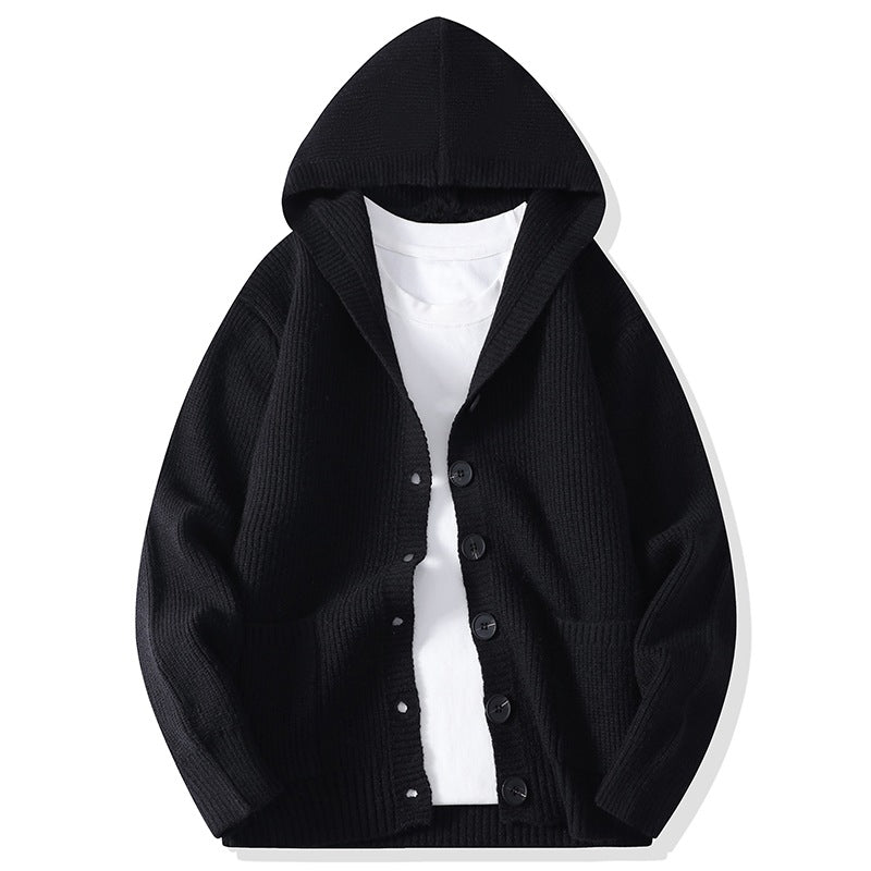 Men's Knitted Cardigan with Lapels – Fashionable Casual Jumper