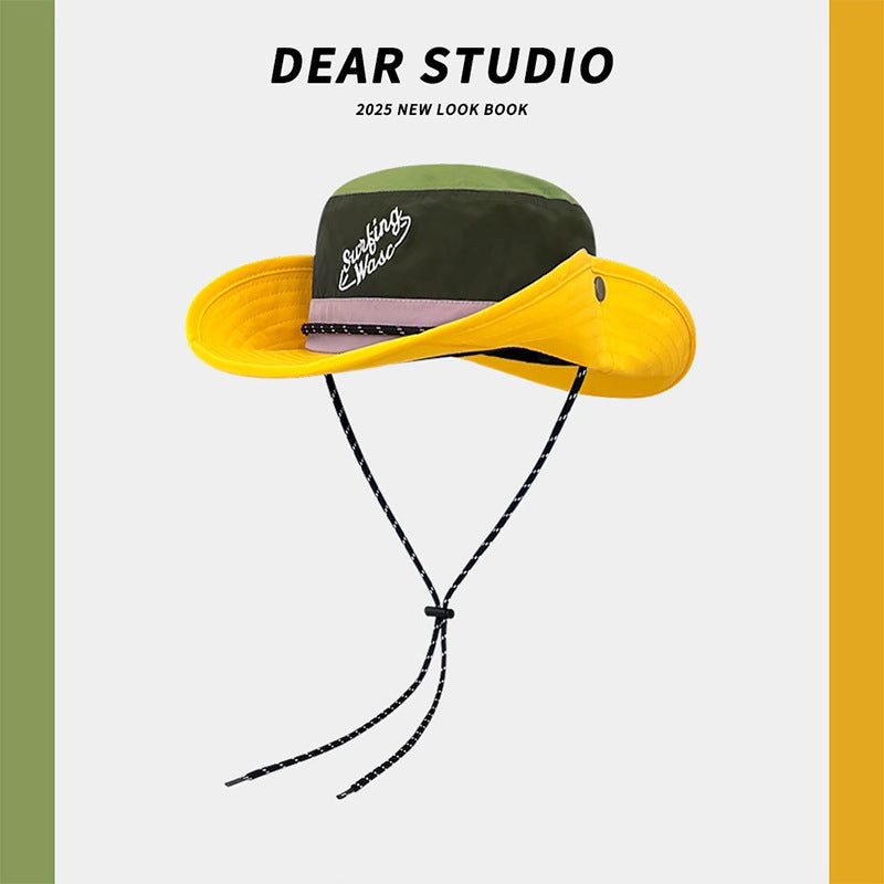 Women's Color Block Fisherman Hat – Stylish Sun Protection Bucket Hat