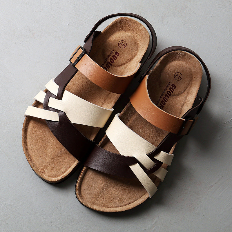 Men's Cork Slippers Breathable Comfort Summer Slides