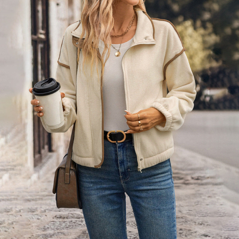 Women's Cardigan Jacket with Contrast Trim – Elegant & Modern