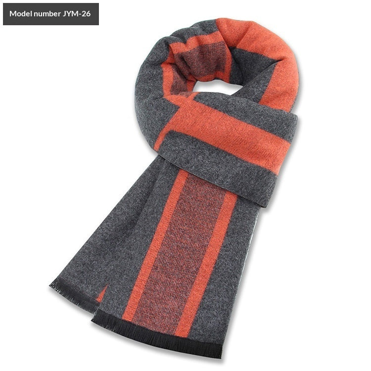 Men's Scarf Plaid Warm Wool Blend Winter Thick Elegant