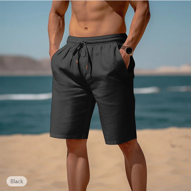 Men's Beach Shorts with Drawstring – Breathable Summer Shorts