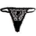 Sexy Lace Thong with Rhinestones | Transparent Mesh Thong