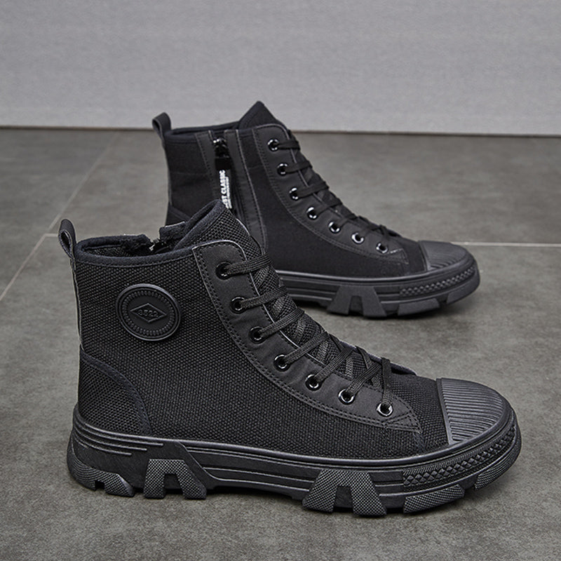 Men's High Top Safety Shoes Breathable – Non-Slip with Side Zipper