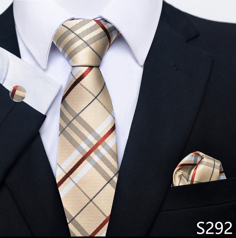 Men's Tie Set Business Scarf Cufflinks Elegant