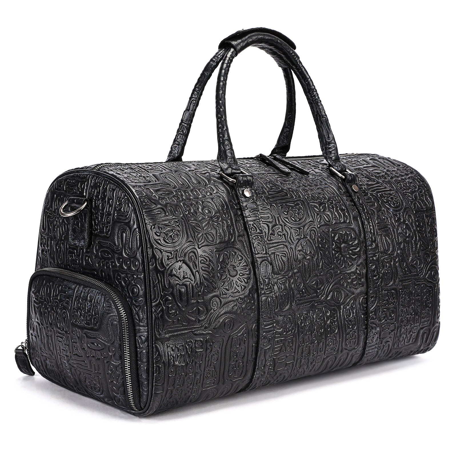 Men's Genuine Leather Retro Embossed Handbag – Elegant Vintage Shoulder Bag