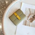 Women's Leather Wallet Short – Color Block Elegant Purse