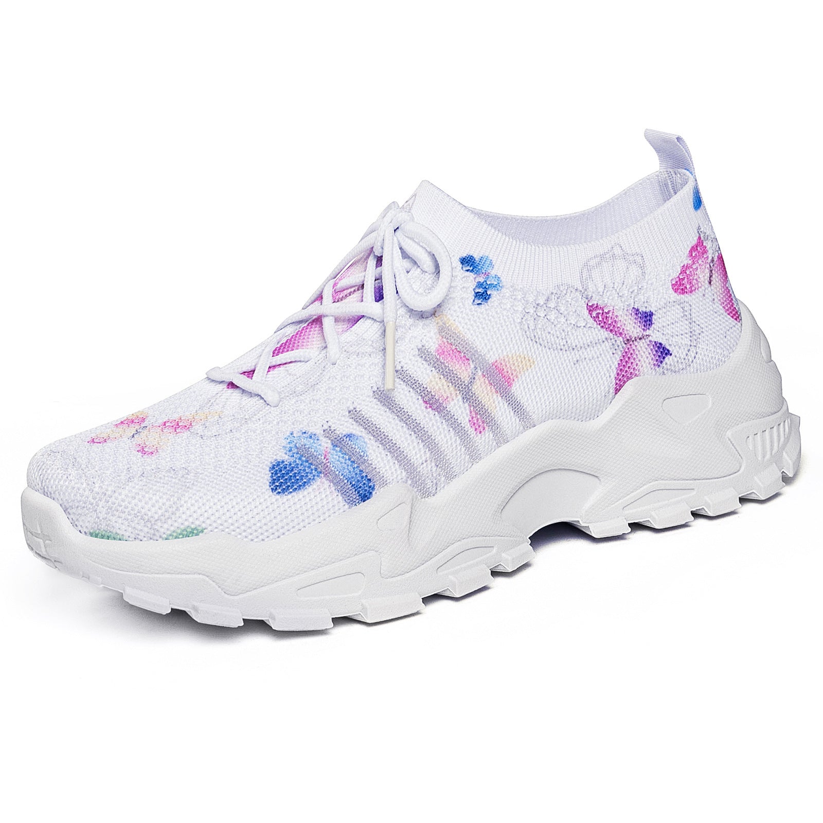 Damen Flyknit Sneaker mit Schmetterlingsmuster | Bequem Elegant