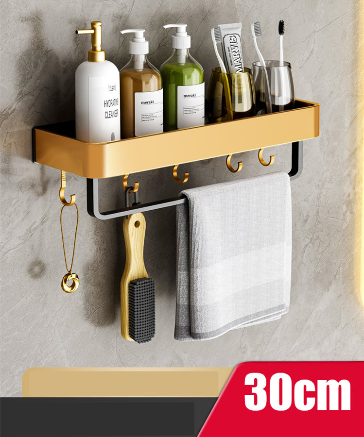 Towel Holder No Drilling | Bathroom Shelf Wall | Towel Rack