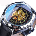 Herren Automatik Uhr blau Skelett | großes Zifferblatt elegant