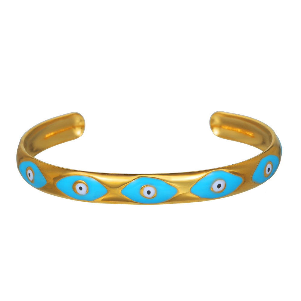 INS Style Fashion Retro Titanium Steel Open Bracelet
