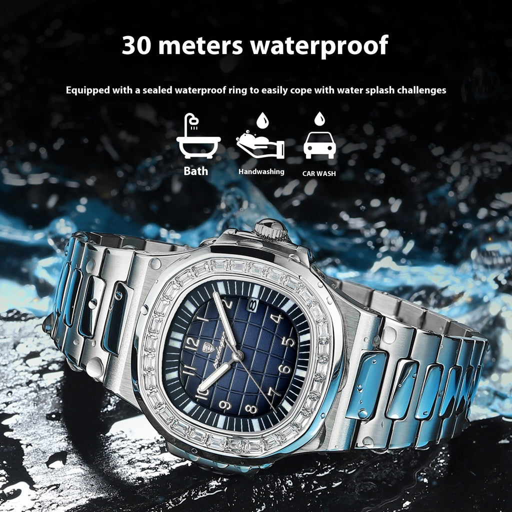 Herren Luxus Quarzuhr wasserdicht | leuchtend elegant