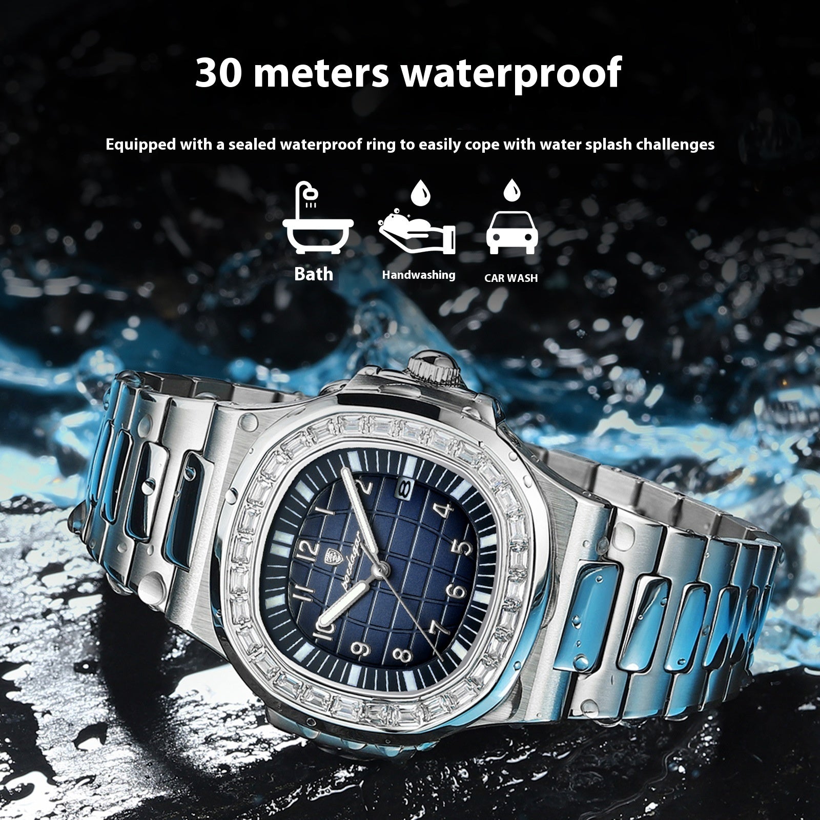 Herren Luxus Quarzuhr wasserdicht | leuchtend elegant