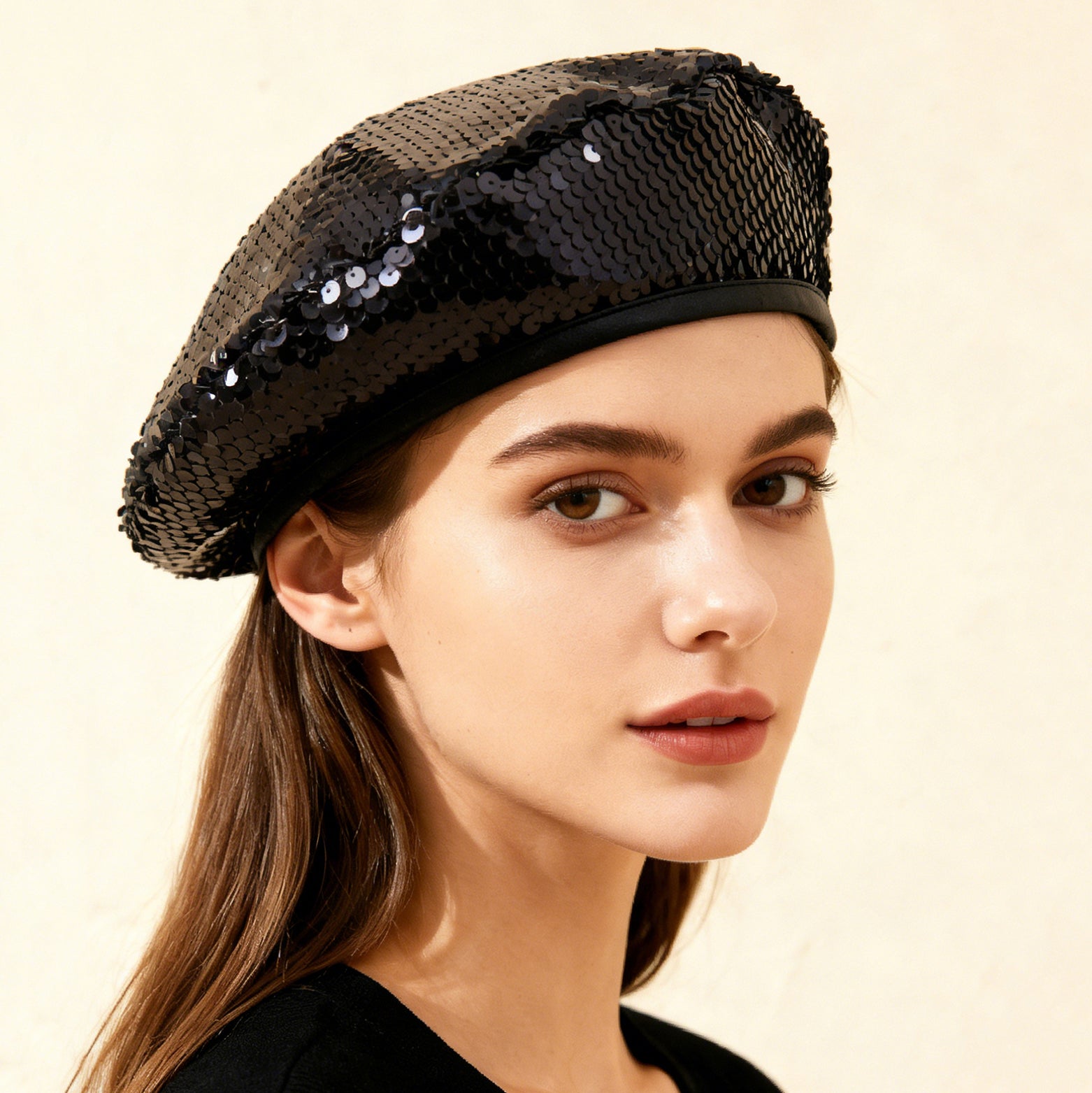 Luxury Women's Sequin Beret - Elegant Beret Trend