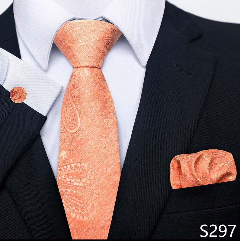 Men's Tie Set Business Scarf Cufflinks Elegant