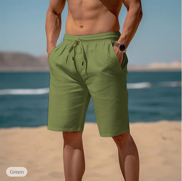 Men's Beach Shorts with Drawstring – Breathable Summer Shorts