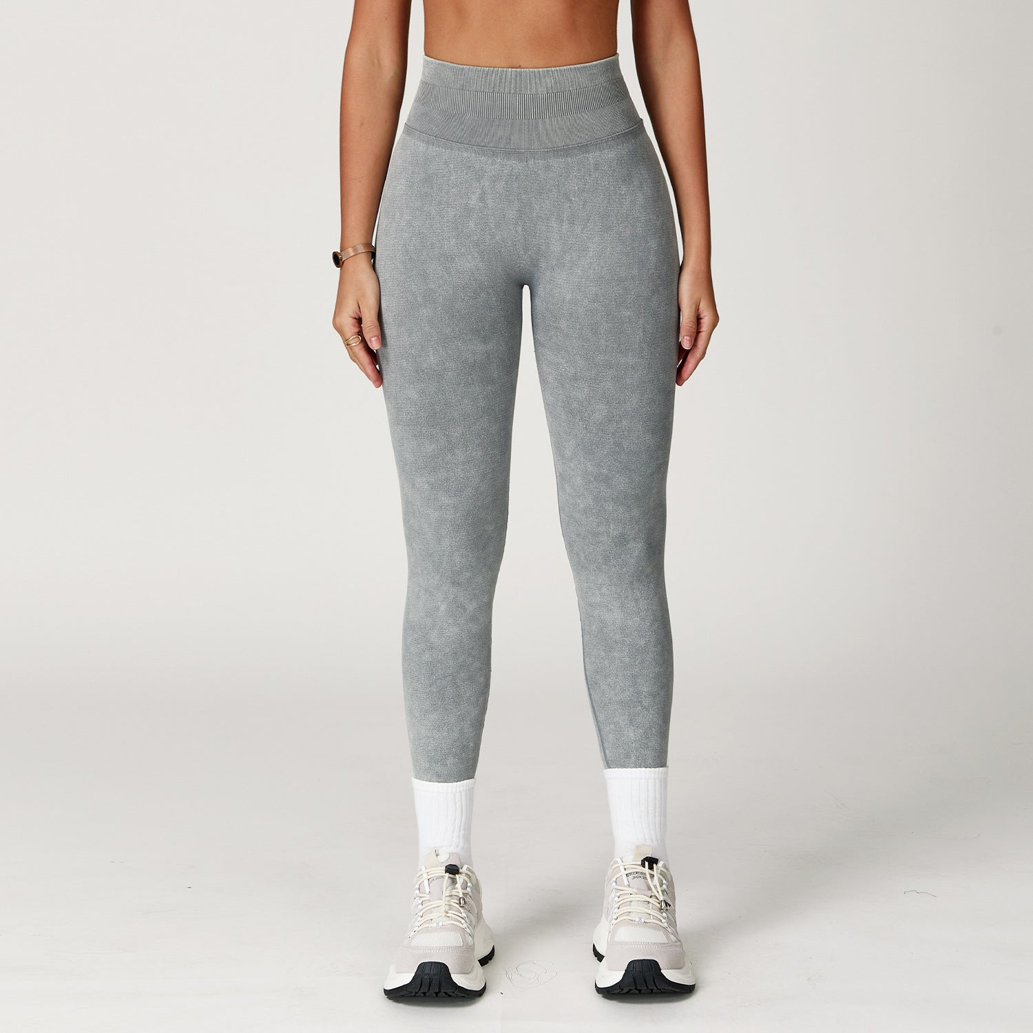 Women's Seamless Stone Washed Yoga Leggings – High Waist Push-Up