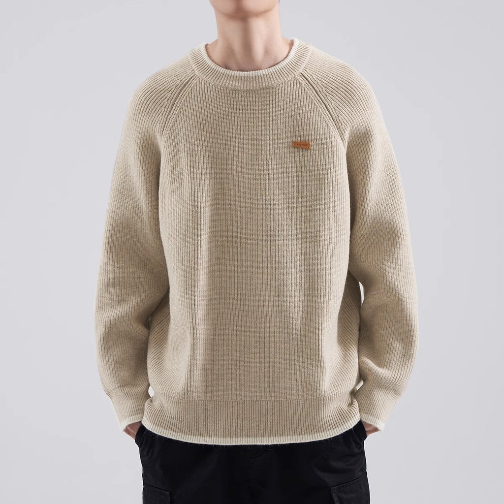Men's Raglan Knit Sweater Loose Fit – Autumn Winter Sweater