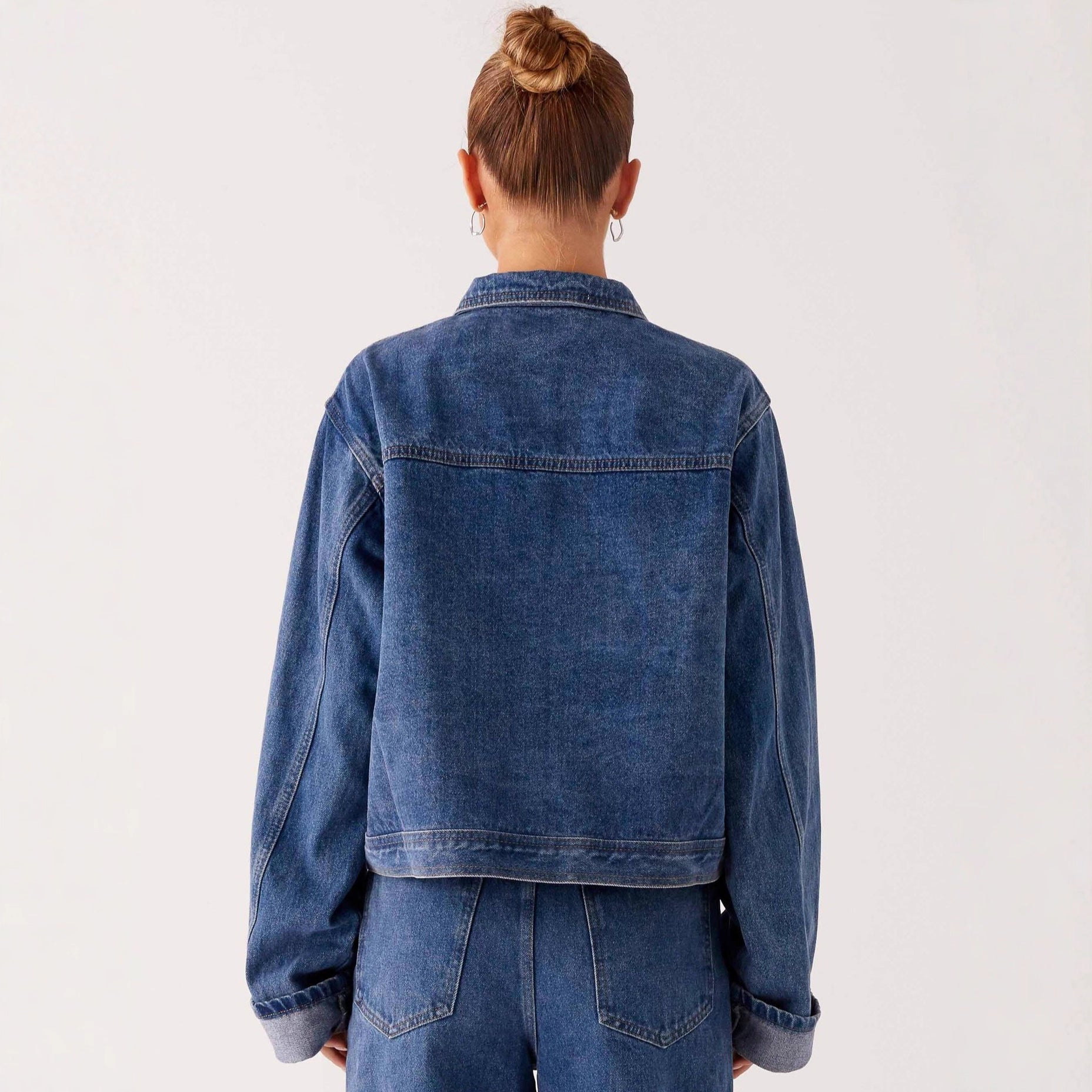 Women's Denim Jacket | Casual Denim Jacket with Turn-Down Collar