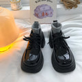 Women's Lace-Up Leather Block Heel Shoes | Elegant British Style Shoes