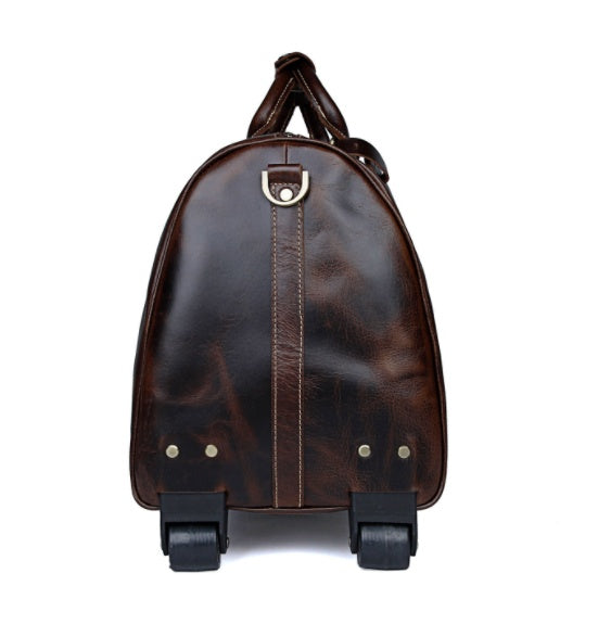Large Genuine Leather Trolley from Cowhide – Premium Travel Suitcase