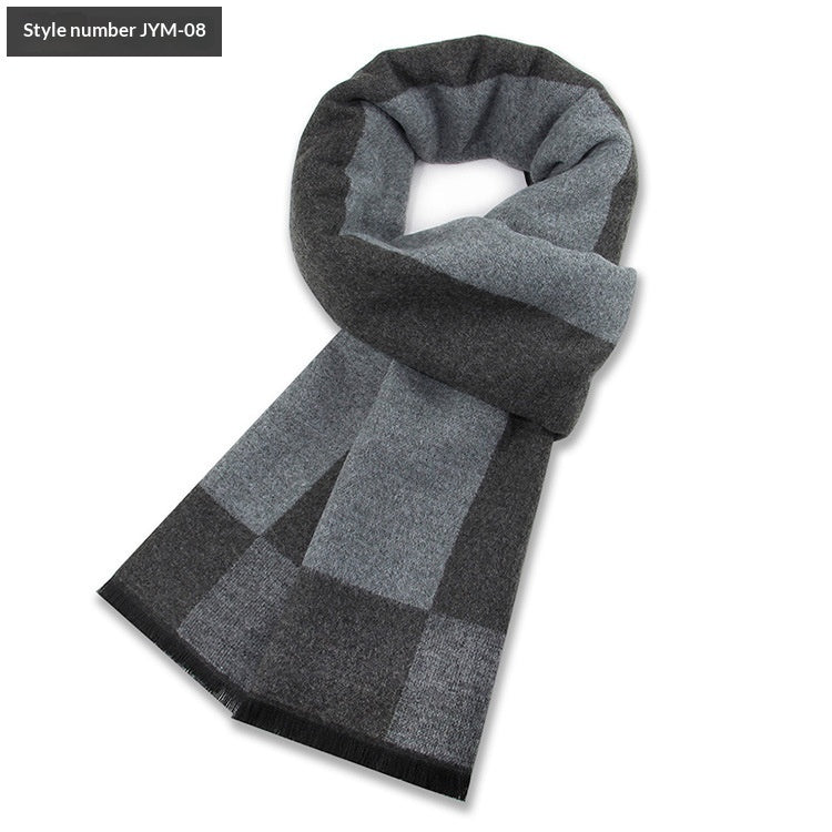 Men's Scarf Plaid Warm Wool Blend Winter Thick Elegant