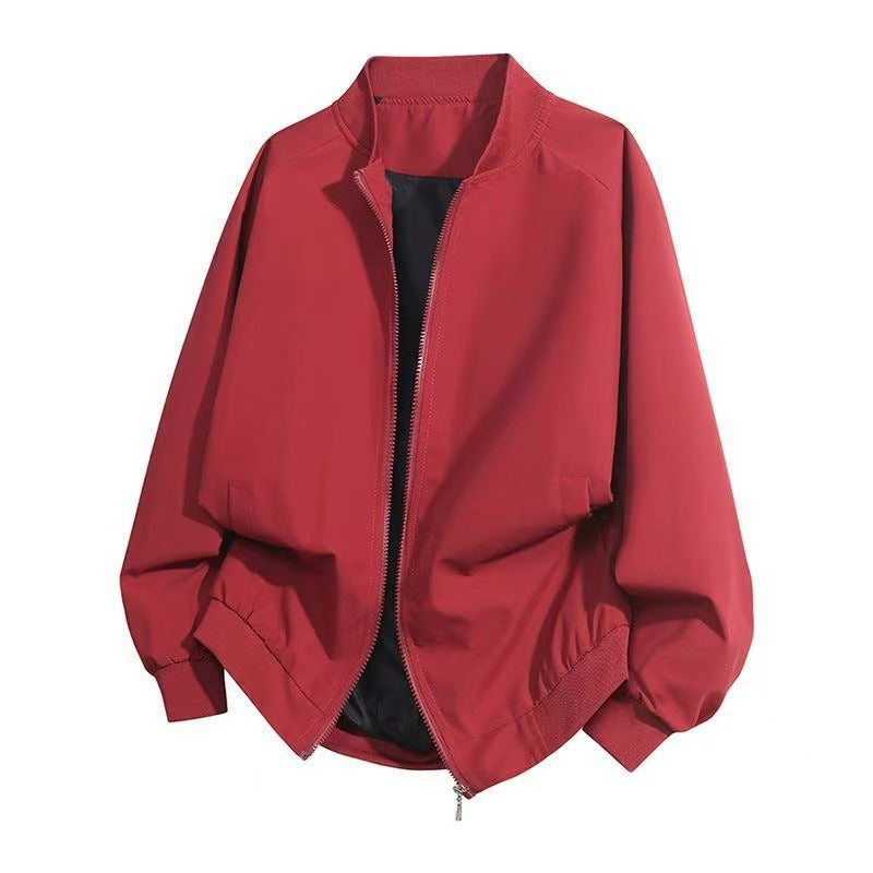 Men's Plain Baseball Jacket – Fashionable College Transitional Jacket