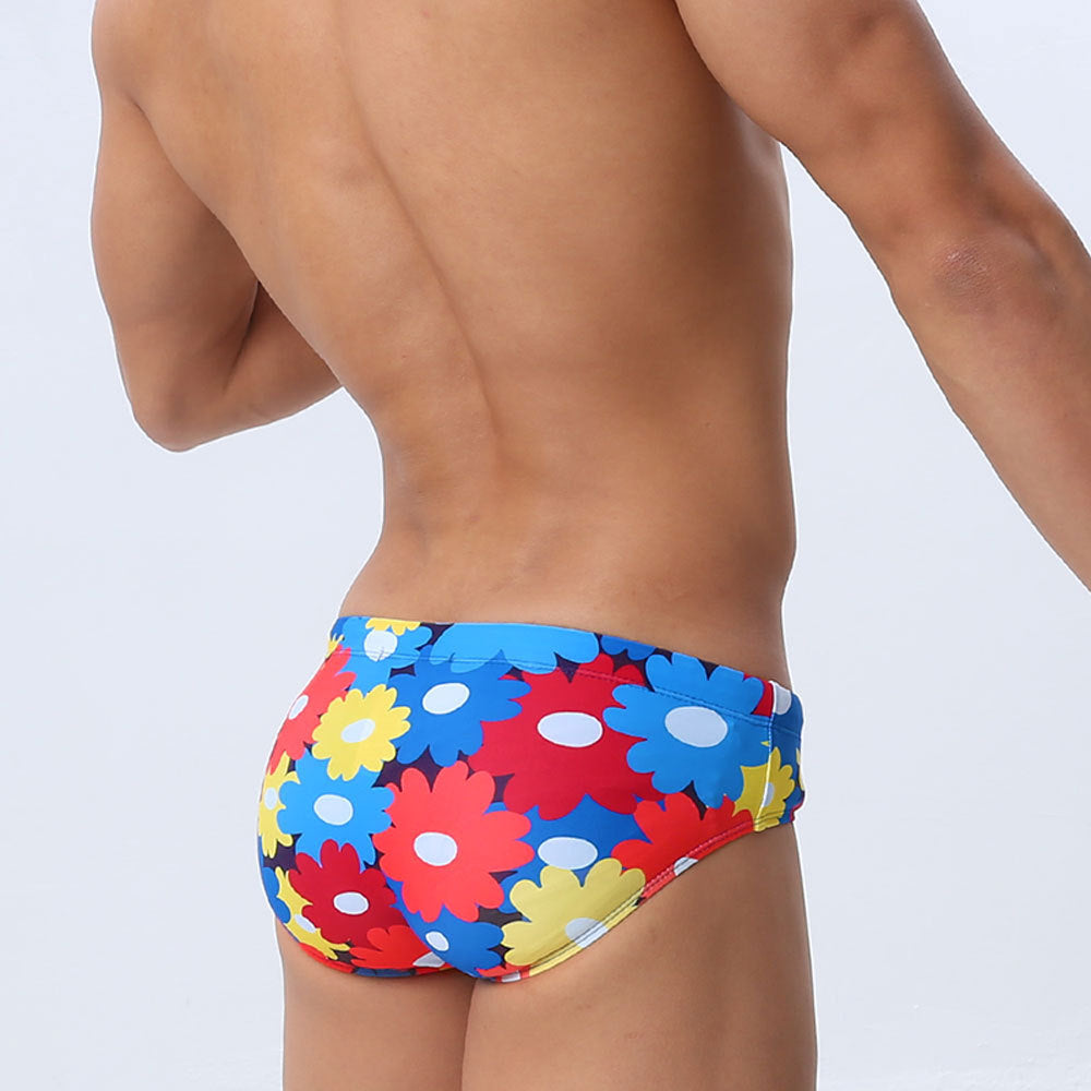 Men's Floral Swim Briefs – Colorful Swimwear with Tropical Print
