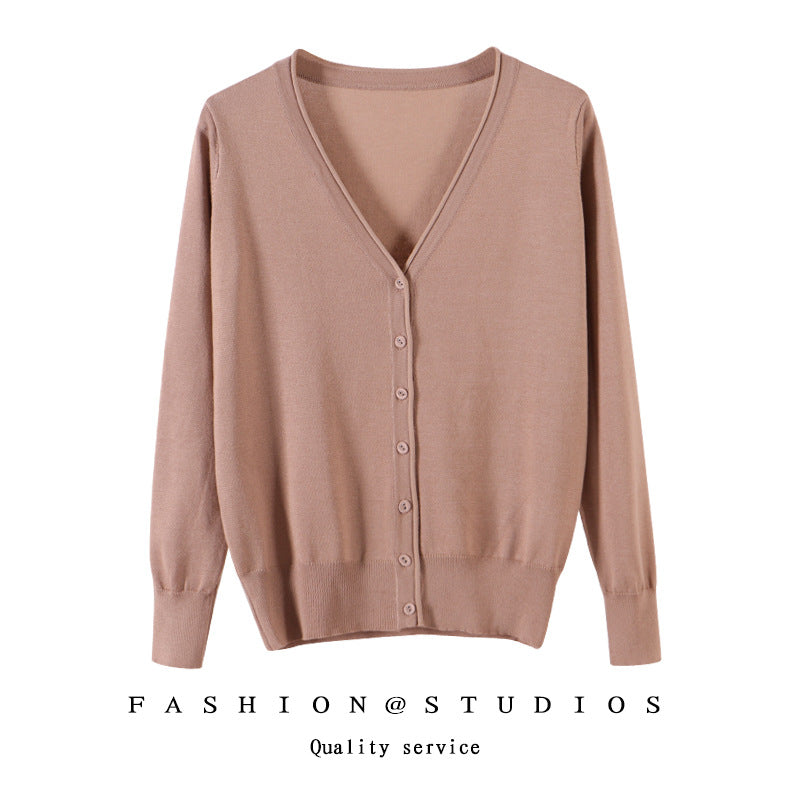 Women's Slim Fit Knitted Cardigan – Plus Sizes Spring Autumn