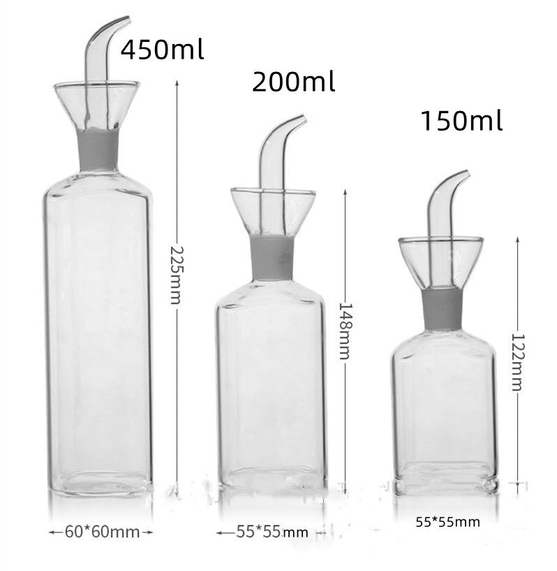 Glass oil dispenser square | Buy transparent kitchen oil bottle