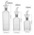 Glass oil dispenser square | Buy transparent kitchen oil bottle